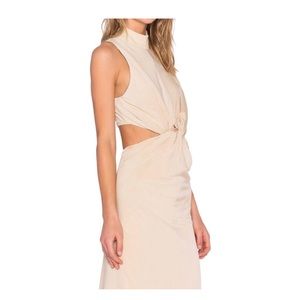 Kendall + Kylie Tan Front Knot Puff Mid-Length